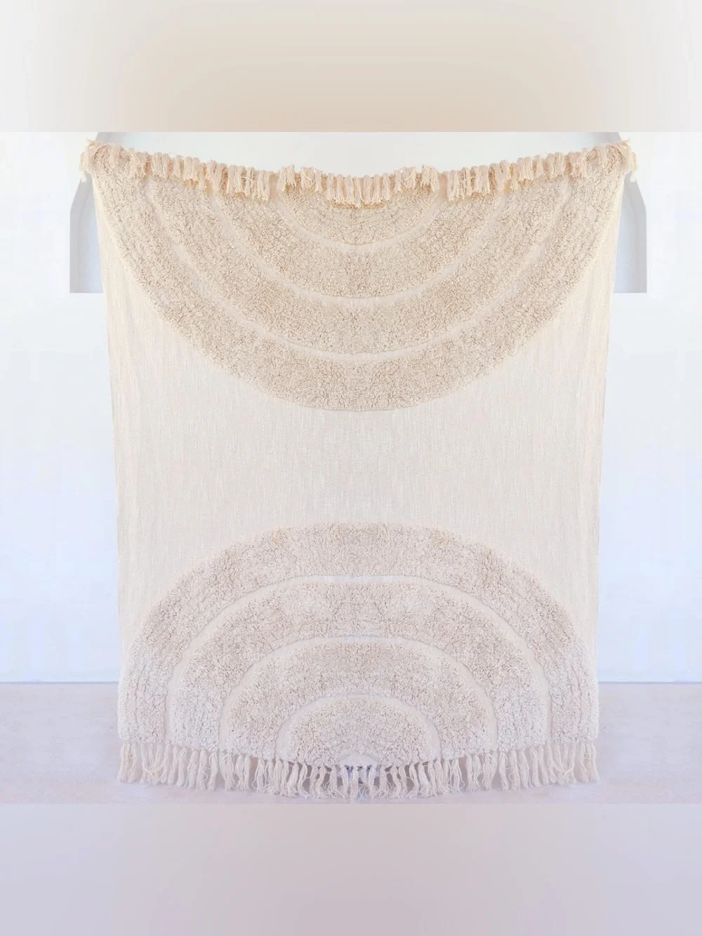 Light Beige Solid Throw Blanket